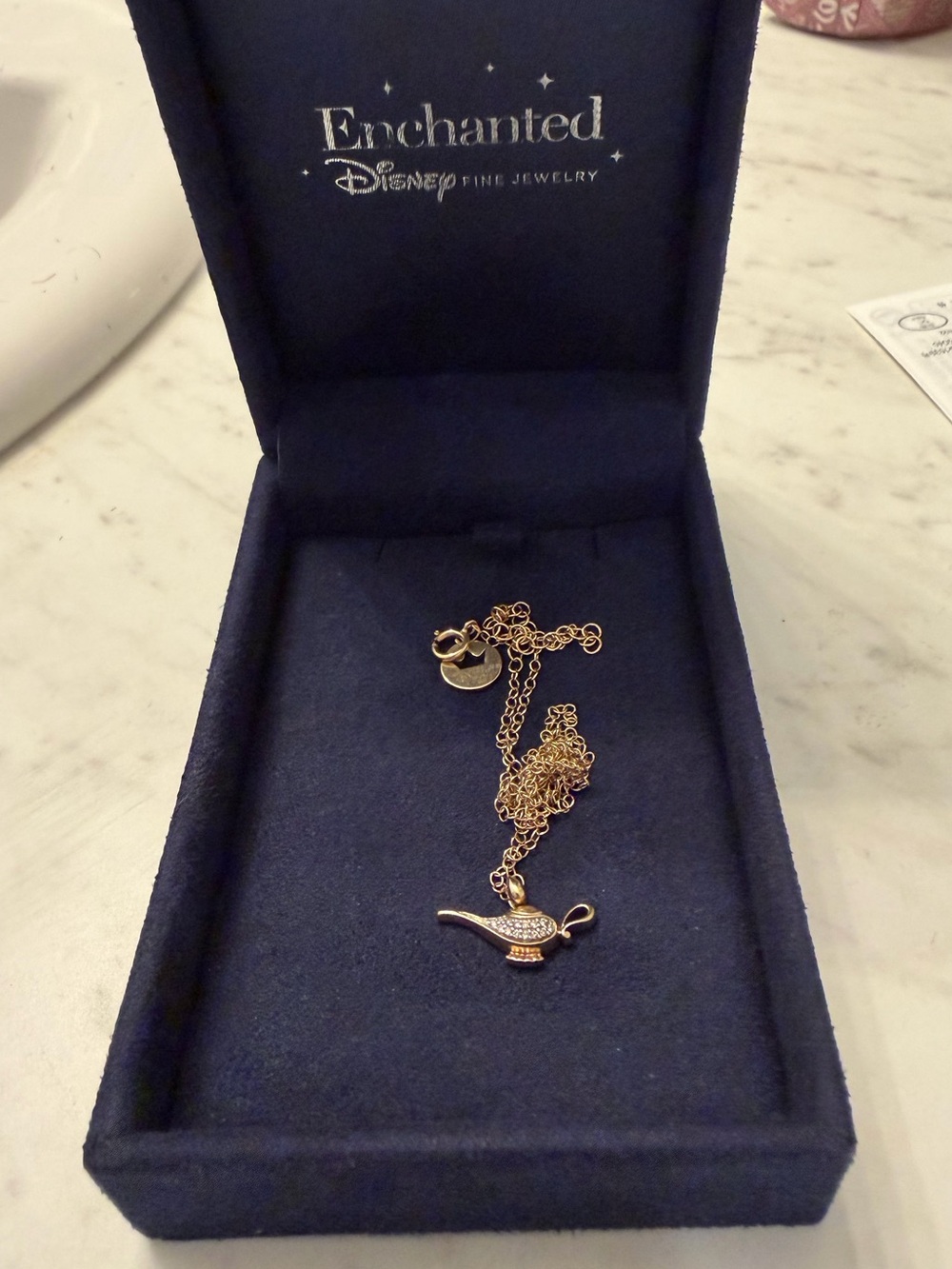 Authentic Disney Gold-tone Aladdin Lamp Pendant Necklace